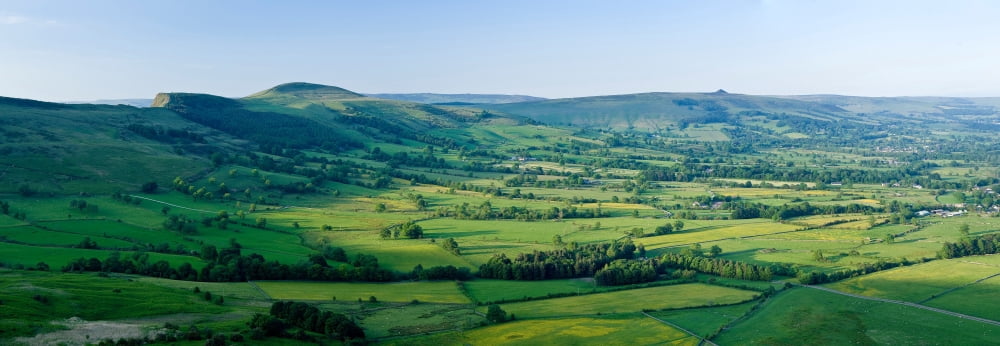 High angle view of a landscape Hope Valley Peak District England Canvas Art - Panoramic Images (12 x 36)