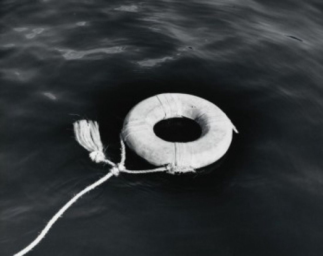 High angle view of a life saver on water Canvas Art - (18 x 24)