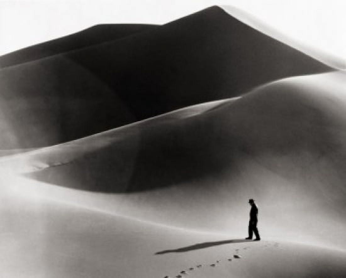 High angle view of a man walking in the desert Death Valley National Park California USA Canvas Art - (18 x 24)