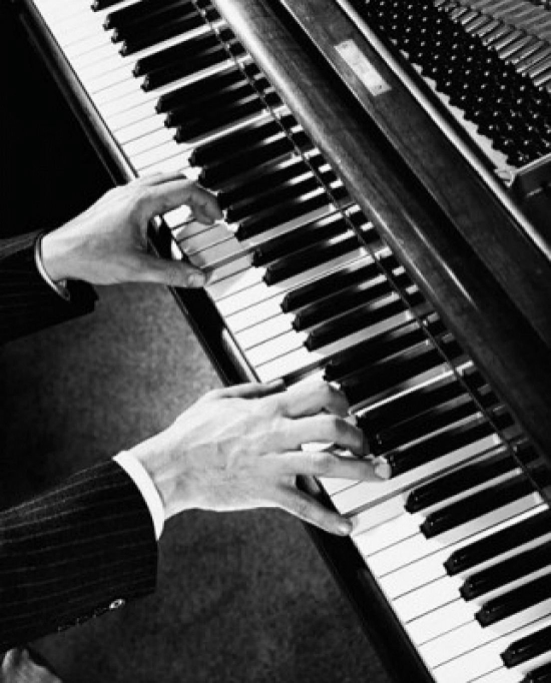 High angle view of a mans hands playing the piano Canvas Art -  (24 x 36)
