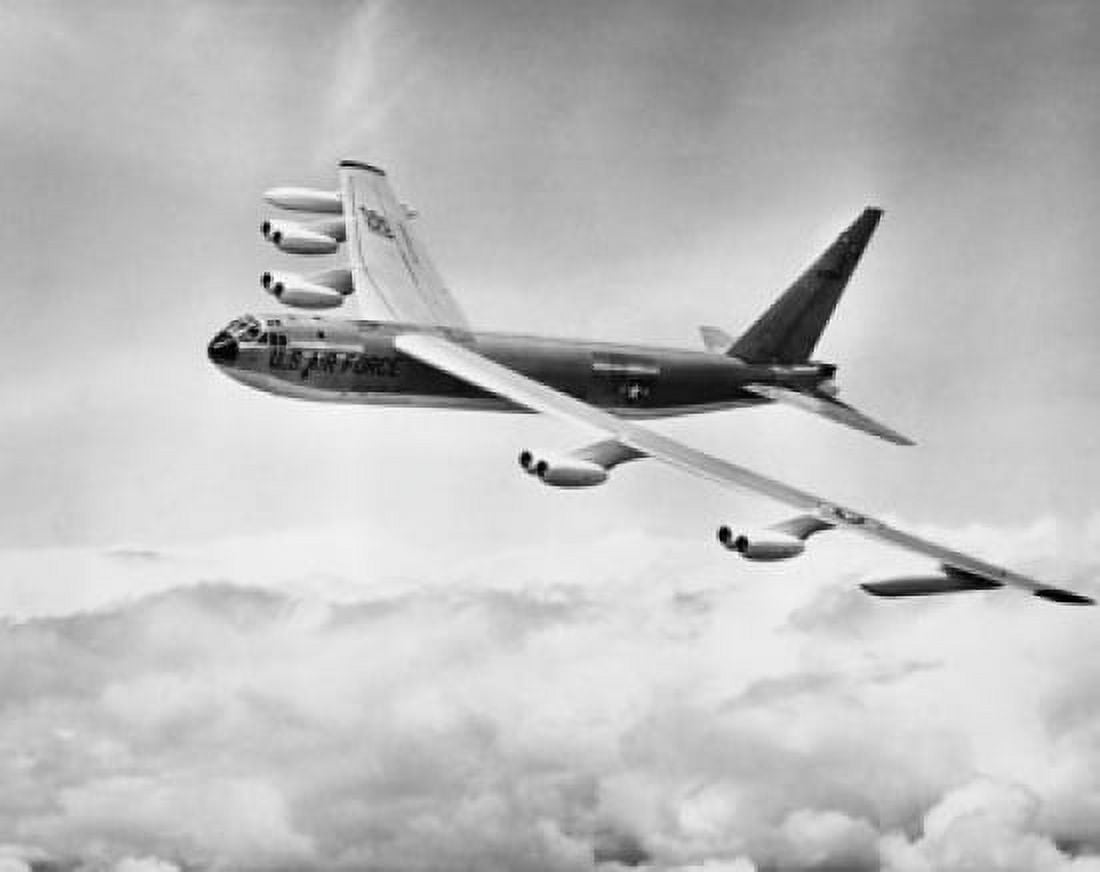 High angle view of a military airplane in flight B-52C Stratofortress Canvas Art - (18 x 24)
