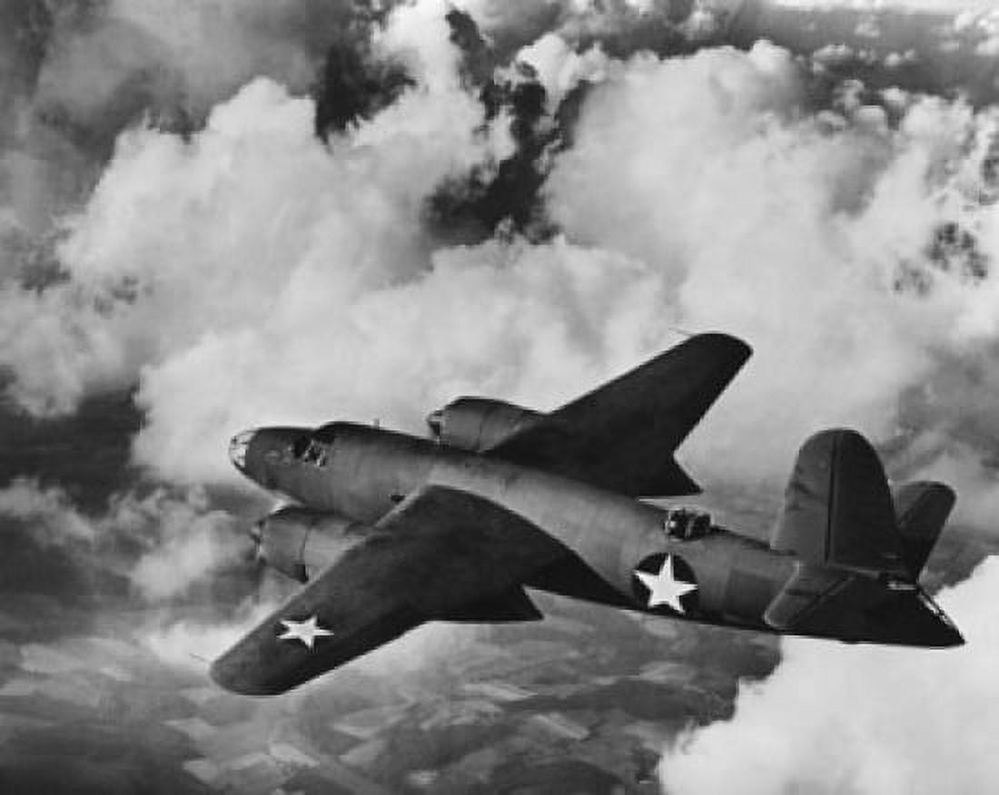 High angle view of a military airplane in flight Canvas Art - (24 x 36)