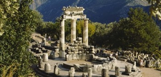 High angle view of a monument Tholos De Marmaria Delphi Greece Canvas Art - Panoramic Images (24 x 12)