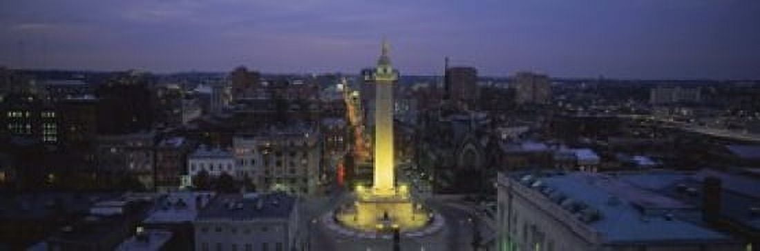 High angle view of a monument Washington Monument Mount Vernon Place Baltimore Maryland USA Canvas Art - Panoramic Images (18 x 6)