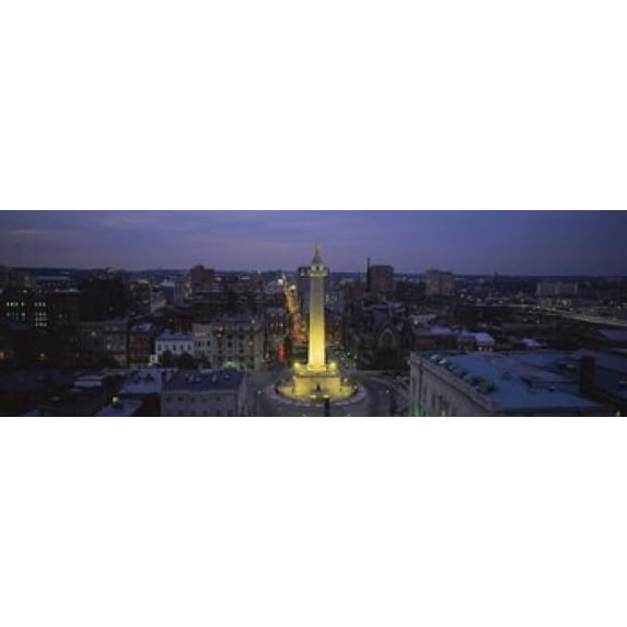 High angle view of a monument, Washington Monument, Mount Vernon Place, Baltimore, Maryland, USA Poster Print (18 x 6)