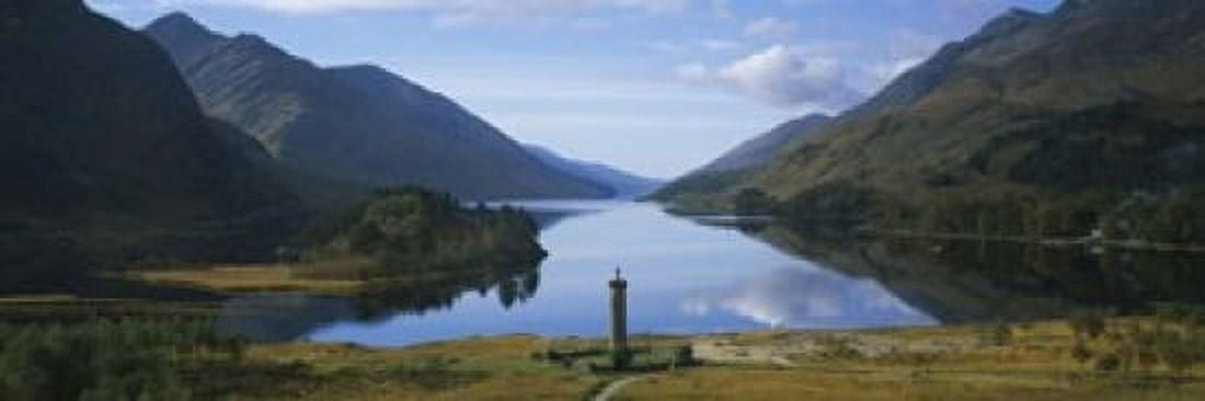High angle view of a monument near a lake Glenfinnan Monument Loch Shiel Highlands Region Scotland Canvas Art - Panoramic Images (18 x 6)