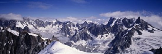 High angle view of a mountain range Mt Blanc The Alps France Canvas Art - Panoramic Images (36 x 12)