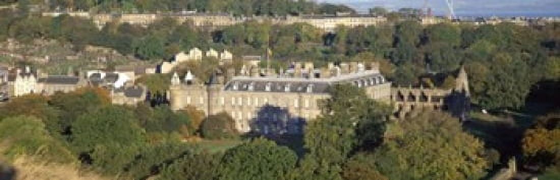 High angle view of a palace Holyrood Palace Edinburgh Scotland Canvas Art - Panoramic Images (18 x 6)