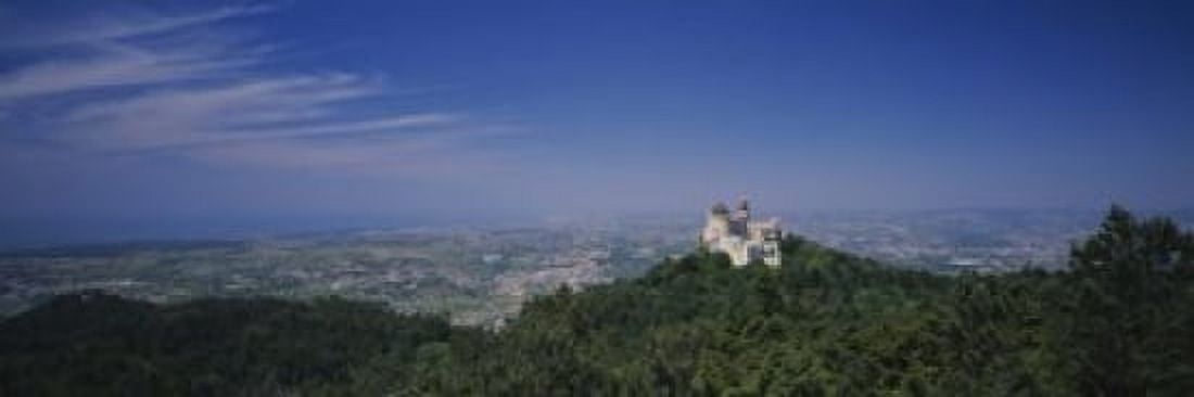High angle view of a palace on top of hills Pena Palace Sintra Lisbon Portugal Canvas Art - Panoramic Images (18 x 6)
