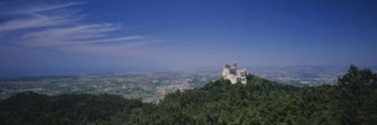 High angle view of a palace on top of hills Pena Palace Sintra Lisbon Portugal Canvas Art - Panoramic Images (36 x 12)