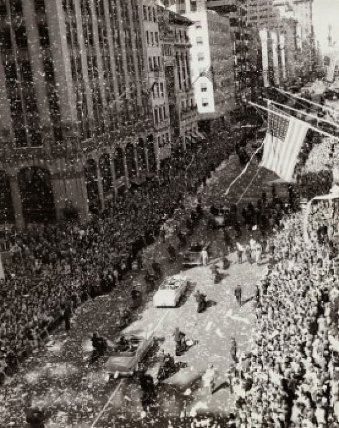 High angle view of a parade for General Douglas MacArthur 5th Avenue New York City New York State USA April 1951 Canvas Art - (24 x 36)