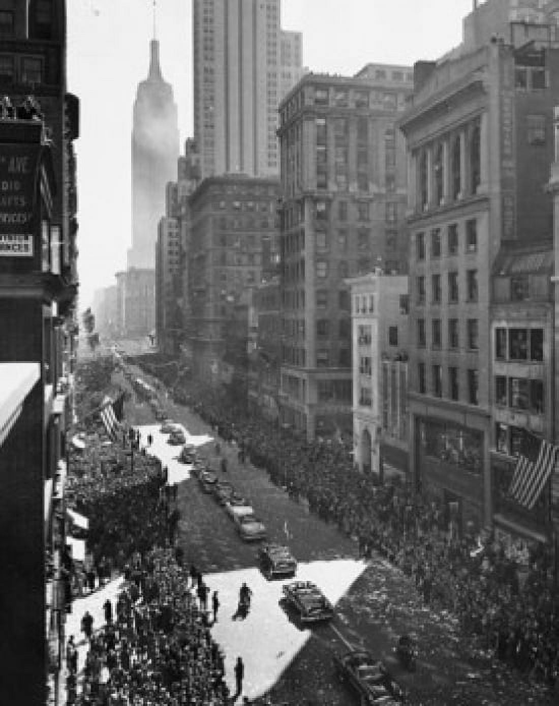 High angle view of a parade for General Douglas MacArthur New York City New York USA Canvas Art - (18 x 24)