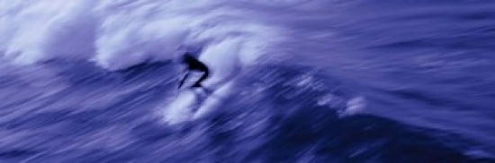 High angle view of a person surfing in the sea USA Canvas Art - Panoramic Images (36 x 12)