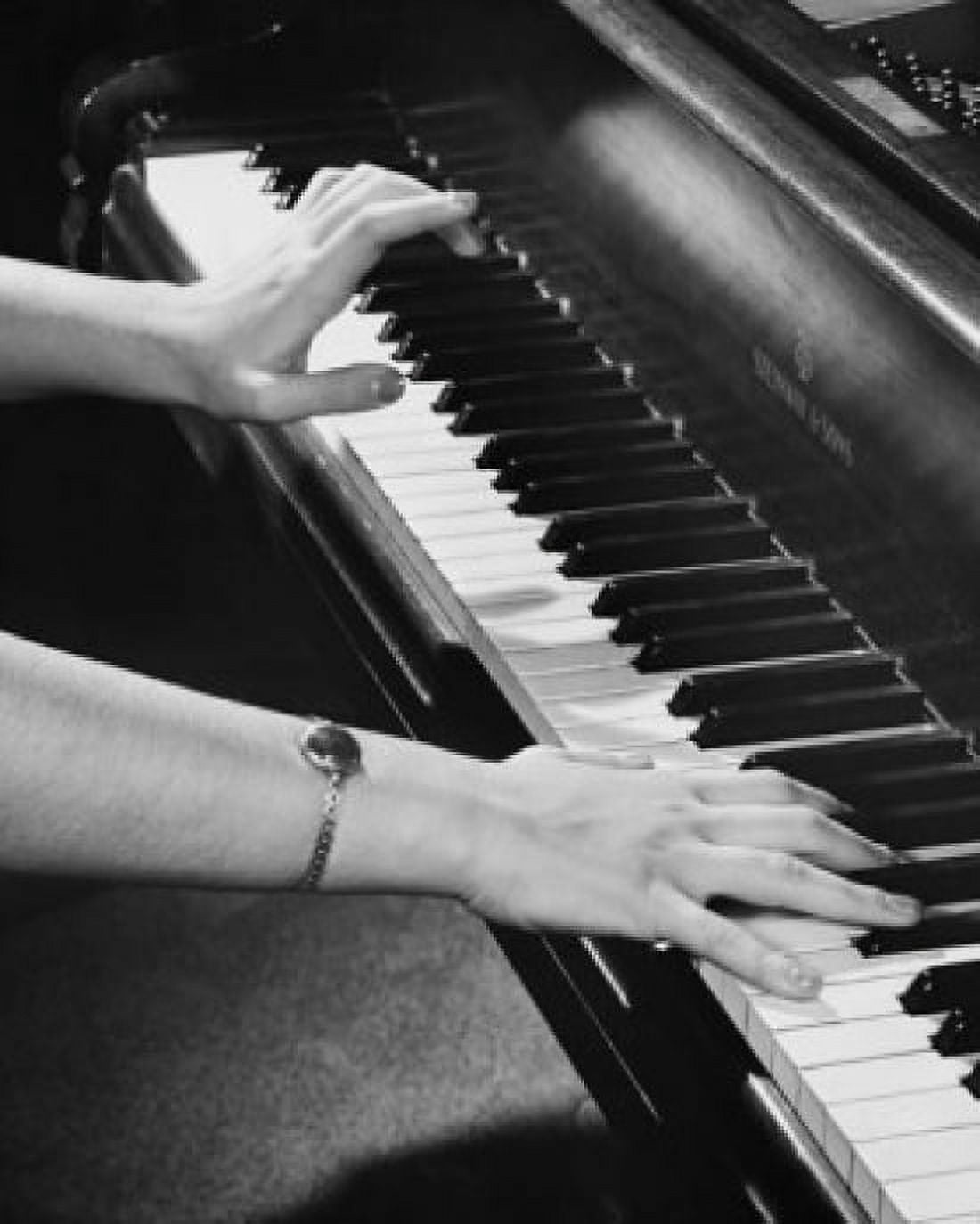 High angle view of a persons hands playing the piano Canvas Art -  (24 x 36)