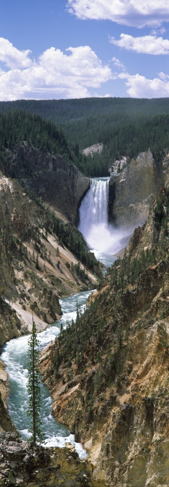 High angle view of a river Artist Point Yellowstone River Yellowstone National Park Wyoming USA Canvas Art - Panoramic Images (12 x 36)