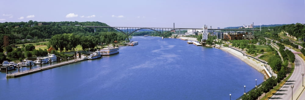High angle view of a river Mississippi River St Paul Minnesota USA Canvas Art - Panoramic Images (12 x 36)