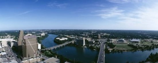 High angle view of a river passing through a city Austin Texas USA Canvas Art - Panoramic Images (30 x 12)