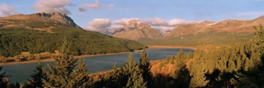 High angle view of a river passing through a field US Glacier National Park Montana USA Canvas Art - Panoramic Images (18 x 6)