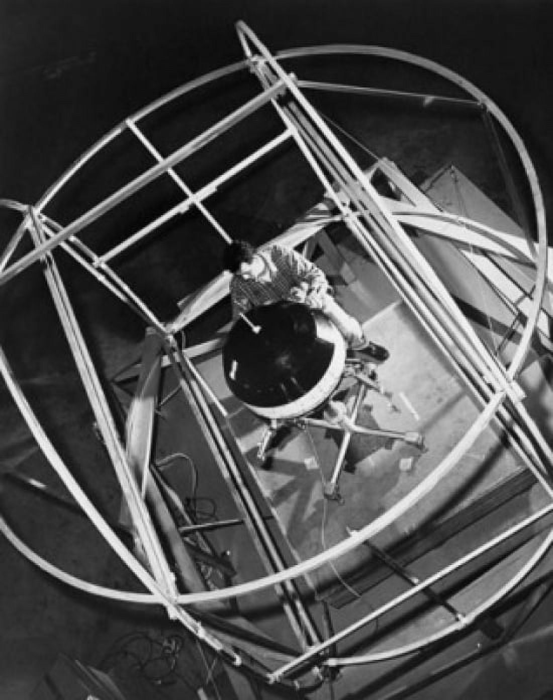 High angle view of a scientist working on a space probe in a laboratory Pioneer V Cape Canaveral Florida USA Canvas Art - (18 x 24)