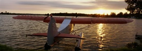 High angle view of a sea plane Lake Spenard Anchorage Alaska USA Canvas Art - Panoramic Images (36 x 13)