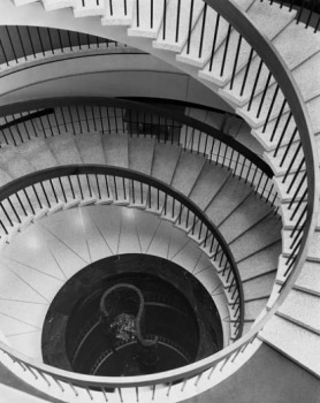 High angle view of a spiral staircase Canvas Art - (24 x 36)