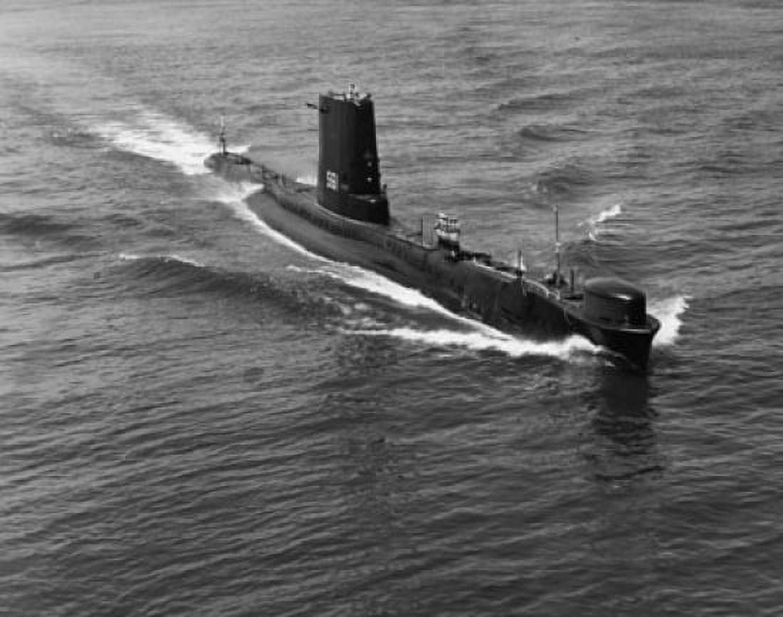 High angle view of a submarine in the sea Canvas Art - (24 x 36)