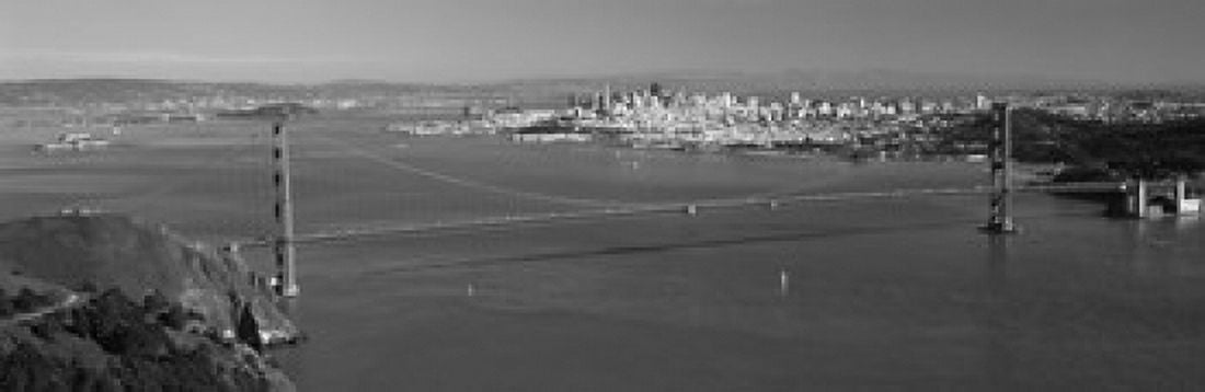 High angle view of a suspension bridge Golden Gate Bridge San Francisco California USA Canvas Art - Panoramic Images (36 x 12)