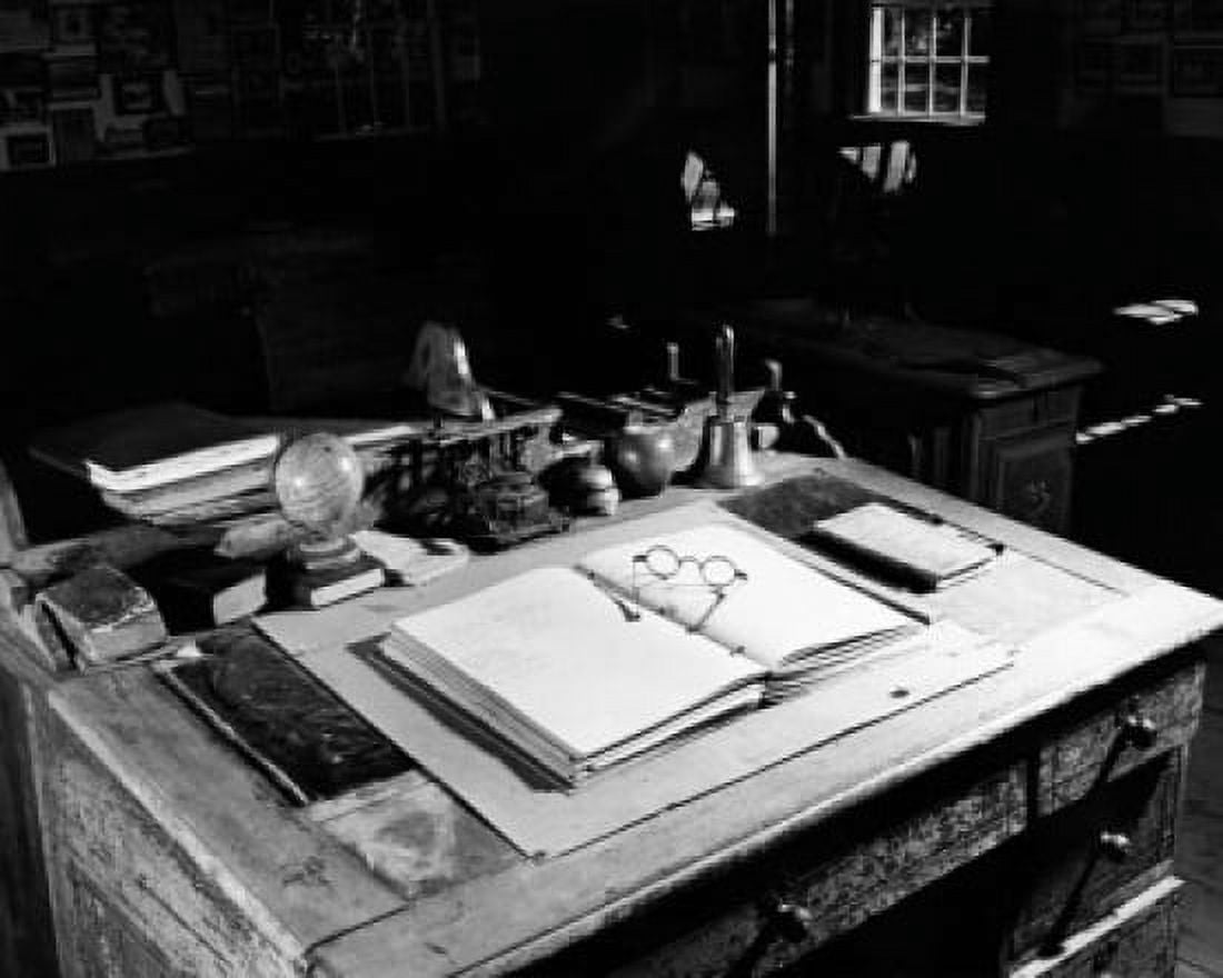 High angle view of a teachers desk Canvas Art - (18 x 24)