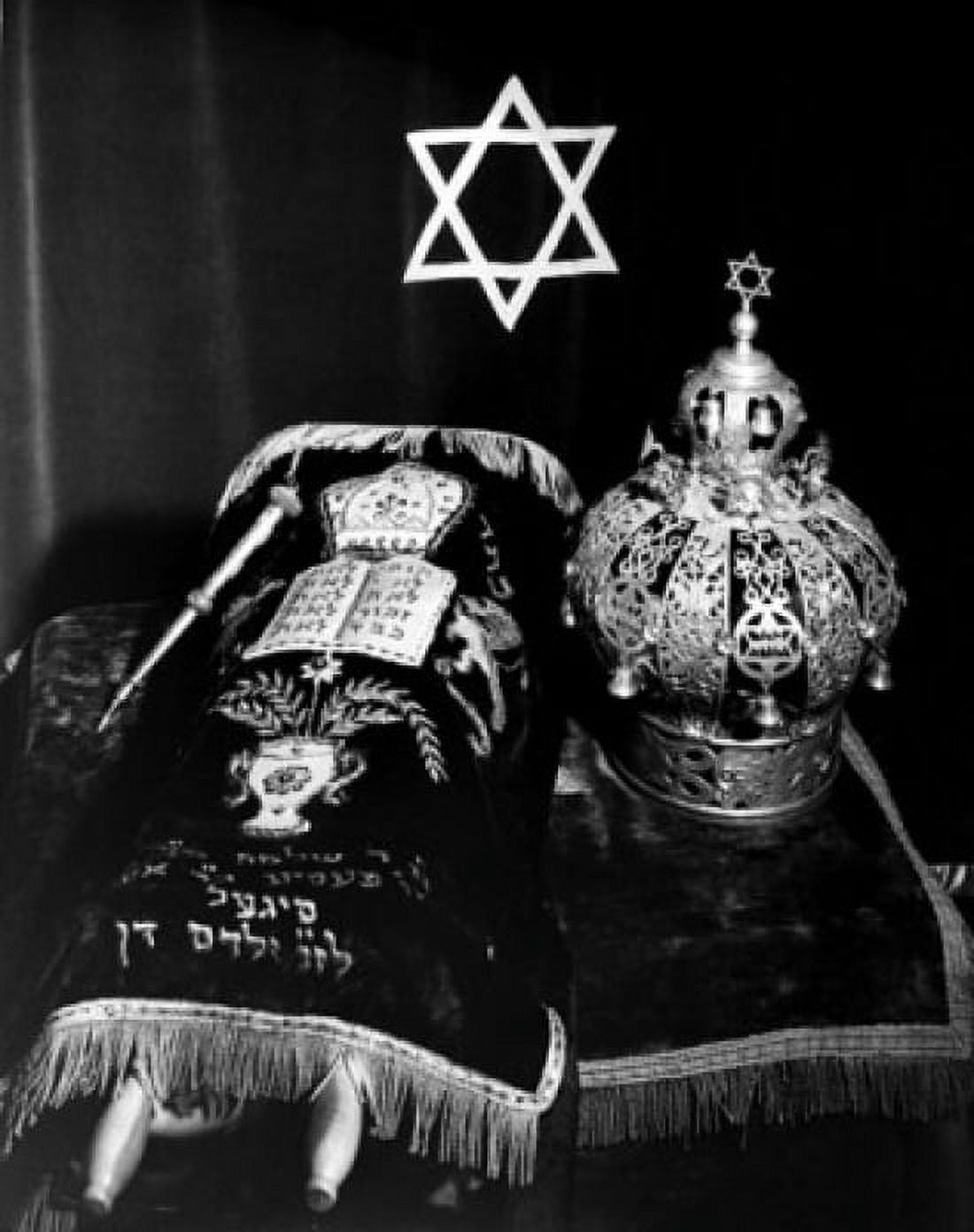 High angle view of a torah with a crown Canvas Art - (24 x 36)