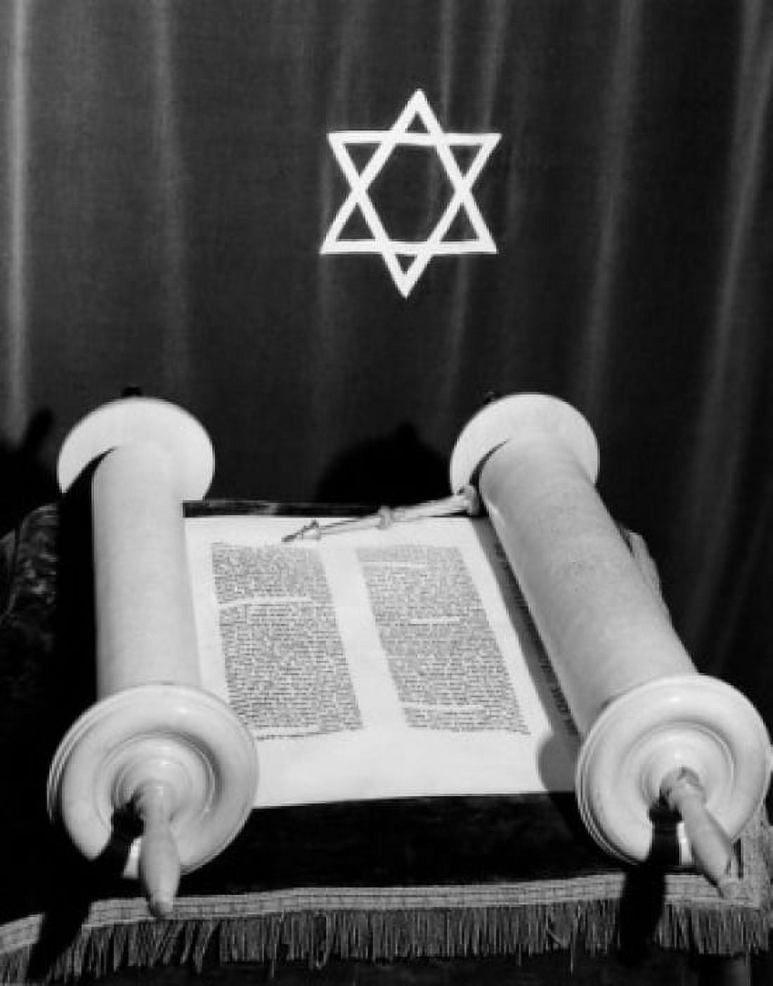 High angle view of a torah with the Star of David Canvas Art - (18 x 24)