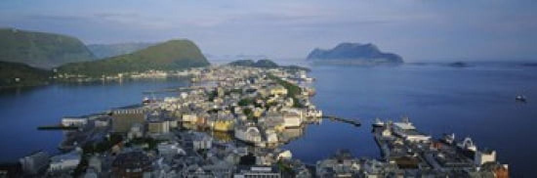 High angle view of a town Alesund More og Romsdall Norway Canvas Art - Panoramic Images (18 x 6)