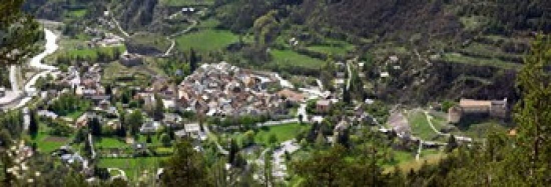 High angle view of a town Annot Alpes-de-Haute-Provence Provence-Alpes-Cote dAzur France Canvas Art - Panoramic Images (36 x 13)