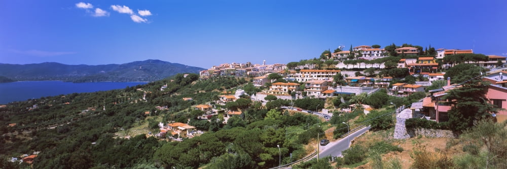High angle view of a town Capoliveri Island of Elba Tuscany Italy Canvas Art - Panoramic Images (27 x 9)