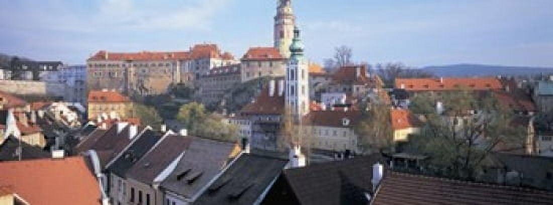 High angle view of a town Cesky Krumlov South Bohemian Region Czech Republic Canvas Art - Panoramic Images (18 x 7)