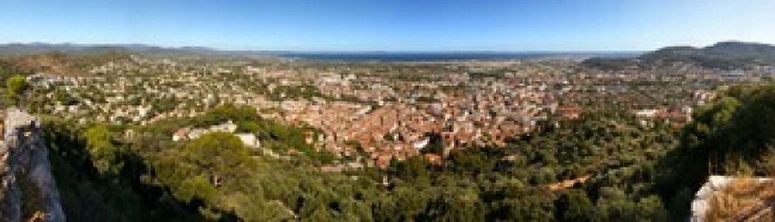 High angle view of a town Hyeres-les-palmiers Cote DAzur Provence-Alpes-Cote DAzur France Canvas Art - Panoramic Images (20 x 6)