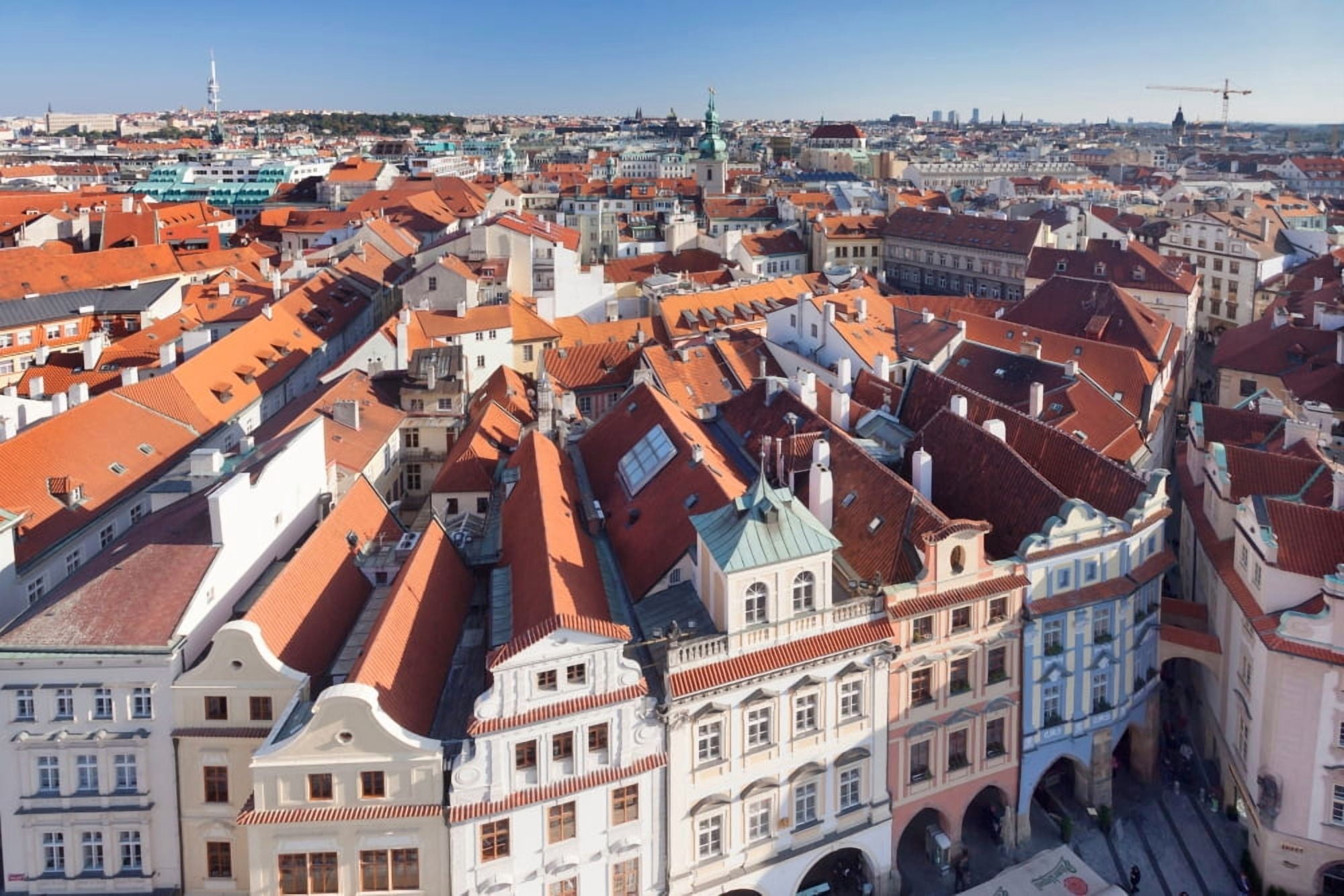 High angle view of a town Old Town Hall Prague Old Town Square Prague Czech Republic Canvas Art - Panoramic Images (36 x 12)