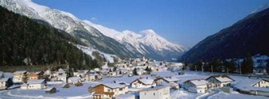 High angle view of a town Pettneu Austria Canvas Art - Panoramic Images (36 x 13)