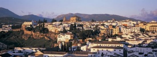 High angle view of a town Ronda Andalucia Spain Canvas Art - Panoramic Images (36 x 13)