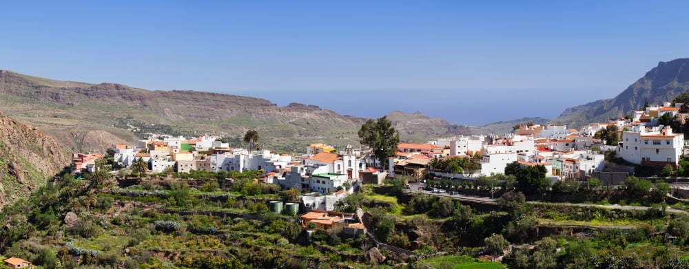 High angle view of a town San Bartolome de Tirajana Gran Canaria Spain Canvas Art - Panoramic Images (27 x 9)