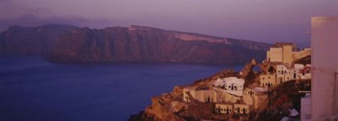 High angle view of a town Santorini Greece Canvas Art - Panoramic Images (18 x 7)