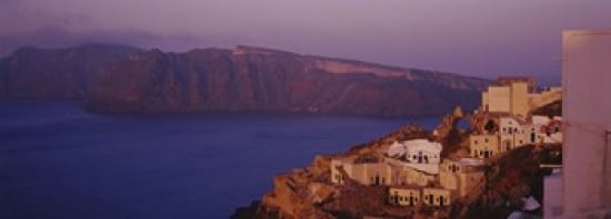 High angle view of a town Santorini Greece Canvas Art - Panoramic Images (36 x 13)