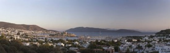 High angle view of a town The Castle of San Pedro Bodrum Aegean Sea Turkey Canvas Art - Panoramic Images (36 x 12)