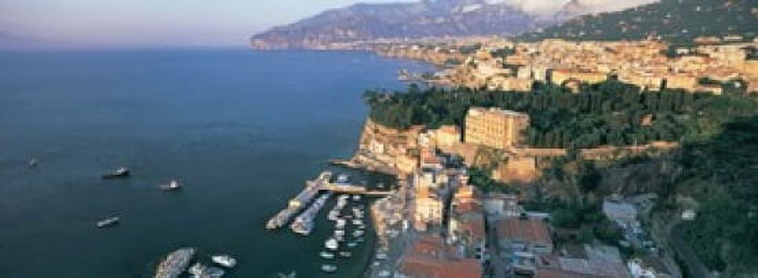High angle view of a town at the coast Sorrento Naples Campania Italy Canvas Art - Panoramic Images (18 x 7)