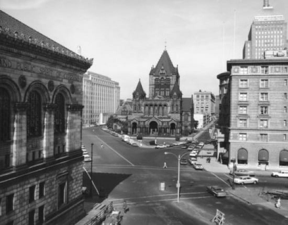 High angle view of a town square Copley Square Boston Massachusetts USA Canvas Art - (18 x 24)