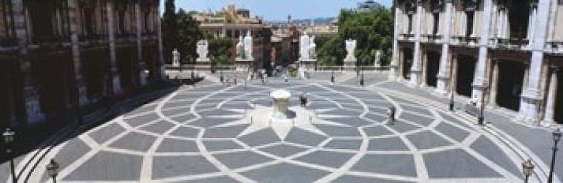 High angle view of a town square Piazza del Campidoglio Rome Lazio Italy Canvas Art - Panoramic Images (18 x 6)