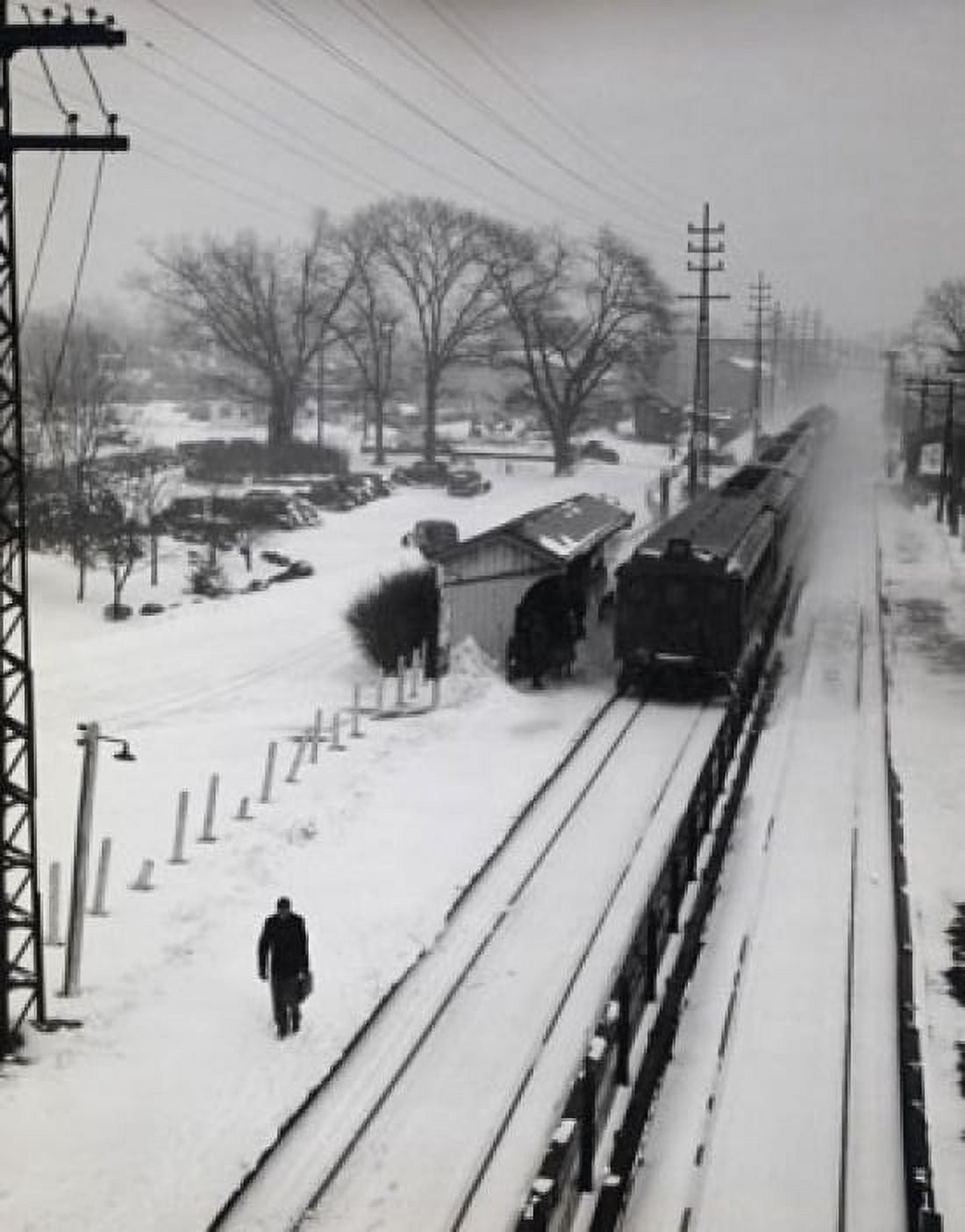 High angle view of a train on railroad track at a railroad station Long Island New York USA Canvas Art - (18 x 24)