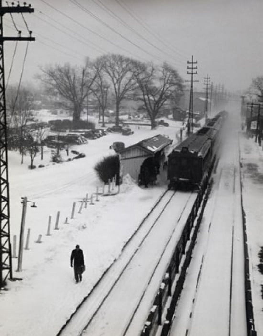 High angle view of a train on railroad track at a railroad station Long Island New York USA Canvas Art - (24 x 36)