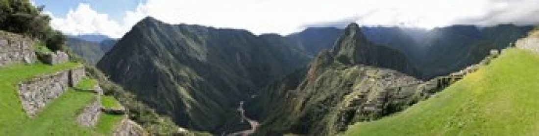 High angle view of a valley Machu Picchu Cusco Region Peru Canvas Art - Panoramic Images (20 x 5)