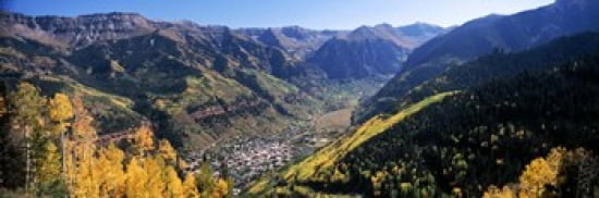 High angle view of a valley Telluride San Miguel County Colorado USA Canvas Art - Panoramic Images (36 x 12)