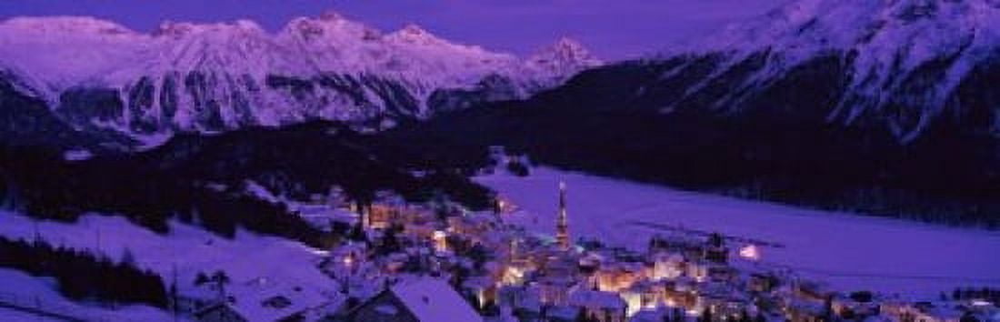 High angle view of a village St Moritz Switzerland Canvas Art - Panoramic Images (18 x 6)